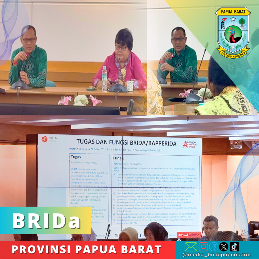REGULASI PENDANAAN RISET DAN INOVASI BRIDA PAPUA BARAT JADI CONTOH PADA FORUM KOORDINASI RISET DAN DAERAH TAHUN 2025 
